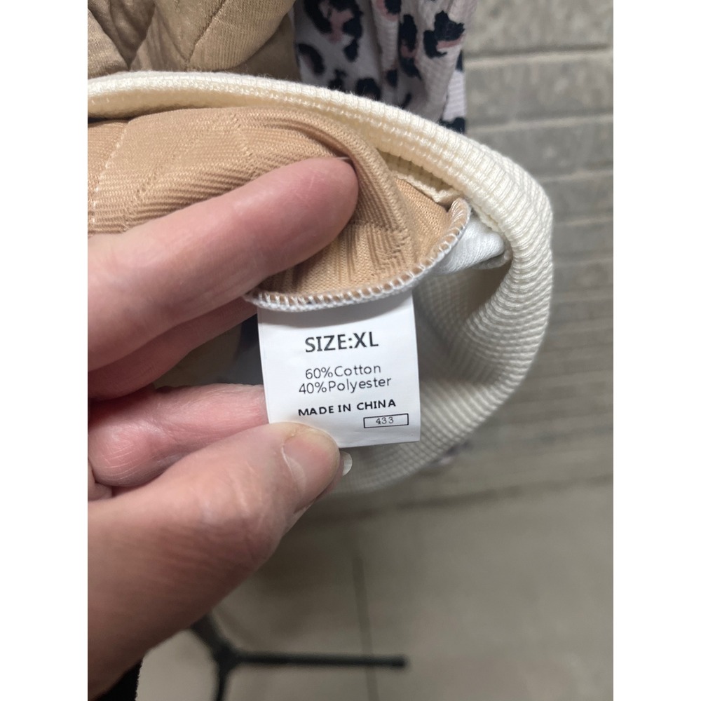 Patchwork Leopard Print Quilted Jacket Womens Xl … - image 3